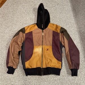Carhartt Patchwork Hooded Jacket Multi Color Workwear